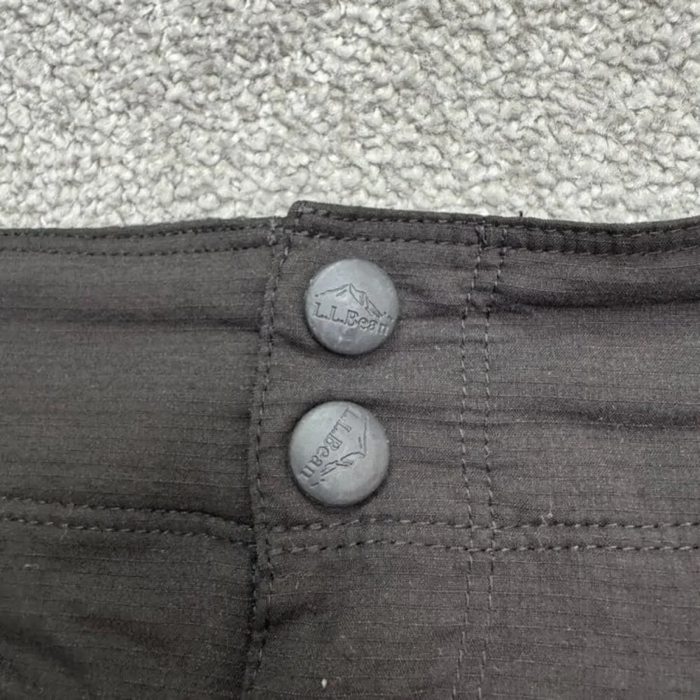 L.L. Bean Cargo Mini Skort Skirt Womens 14 Regular Black Nylon Outdoor Camping